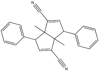3a,6a-dimethyl-3,6-diphenyl-3,3a,6,6a-tetrahydropentalene-1,4-dicarbonitril e Structure