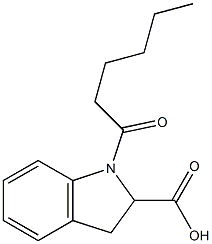 1-hexanoyl-2,3-dihydro-1H-indole-2-carboxylic acid Structure