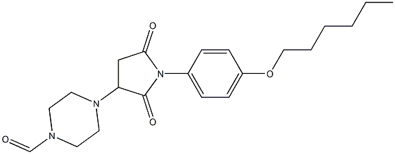 4-{1-[4-(hexyloxy)phenyl]-2,5-dioxo-3-pyrrolidinyl}-1-piperazinecarbaldehyde