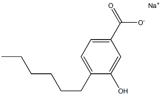 4-Hexyl-3-hydroxybenzoic acid sodium salt Structure