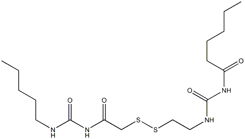 1-Hexanoyl-3-[2-[[(3-pentylureido)carbonylmethyl]dithio]ethyl]urea Structure