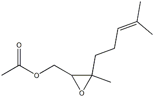 Acetic acid 3-methyl-3-(4-methyl-3-pentenyl)oxiranylmethyl ester Structure
