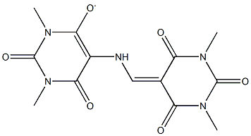 [5-[(Hexahydro-1,3-dimethyl-2,4,6-trioxopyrimidin)-5-ylidenemethylamino]-1,2,3,6-tetrahydro-1,3-dimethyl-2,6-dioxopyrimidine]-4-olate Structure