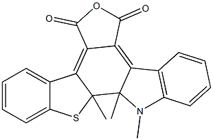 11a,11b-Dihydro-11a,11b,12-trimethyl-5,6-[oxybis(carbonyl)]-12H-[1]benzothieno[2,3-a]carbazole Structure