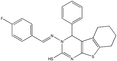 3,4,5,6,7,8-Hexahydro-3-(p-fluorobenzylideneamino)-4-phenyl[1]benzothieno[2,3-d]pyrimidine-2-thiol