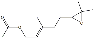 Acetic acid (E)-5-(3,3-dimethyloxiranyl)-3-methyl-2-pentenyl ester Structure