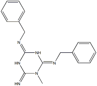 Hexahydro-1-methyl-2-imino-4,6-bis(benzylimino)-1,3,5-triazine Structure