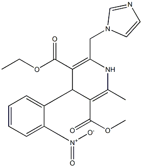 6-(1H-Imidazol-1-ylmethyl)-4-(2-nitrophenyl)-2-methyl-1,4-dihydropyridine-3,5-dicarboxylic acid 3-methyl 5-ethyl ester|