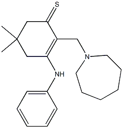 2-[[(Hexahydro-1H-azepin)-1-yl]methyl]-3-phenylamino-5,5-dimethyl-2-cyclohexene-1-thione Structure