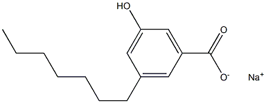 3-Heptyl-5-hydroxybenzoic acid sodium salt Structure