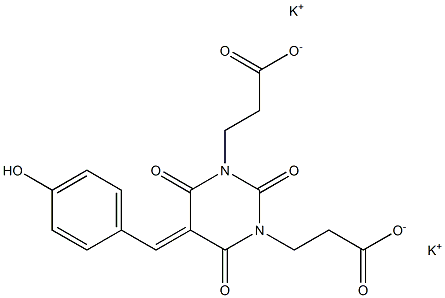 Hexahydro-5-(4-hydroxybenzylidene)-2,4,6-trioxo-1,3-pyrimidinedipropionic acid dipotassium salt Structure