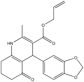 1,4,5,6,7,8-Hexahydro-5-oxo-2-methyl-4-(1,3-benzodioxol-5-yl)quinoline-3-carboxylic acid (2-propenyl) ester