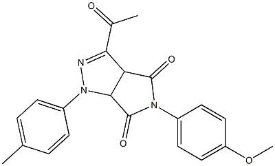 1,3a,4,5,6,6a-Hexahydro-3-acetyl-4,6-dioxo-5-(4-methoxyphenyl)-1-(4-methylphenyl)pyrrolo[3,4-c]pyrazole Structure