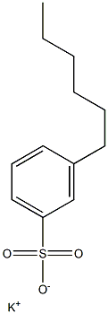 3-Hexylbenzenesulfonic acid potassium salt Structure