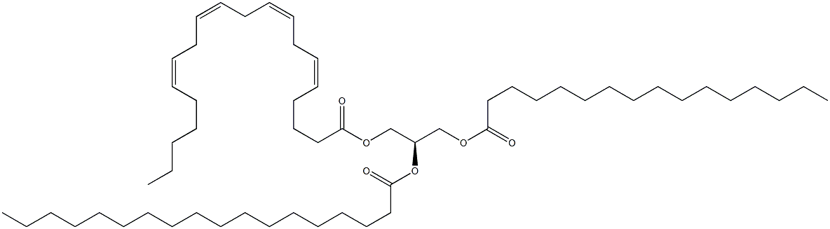 1-hexadecanoyl-2-octadecanoyl-3-(5Z,8Z,11Z,14Z-eicosatetraenoyl)-sn-glycerol Structure