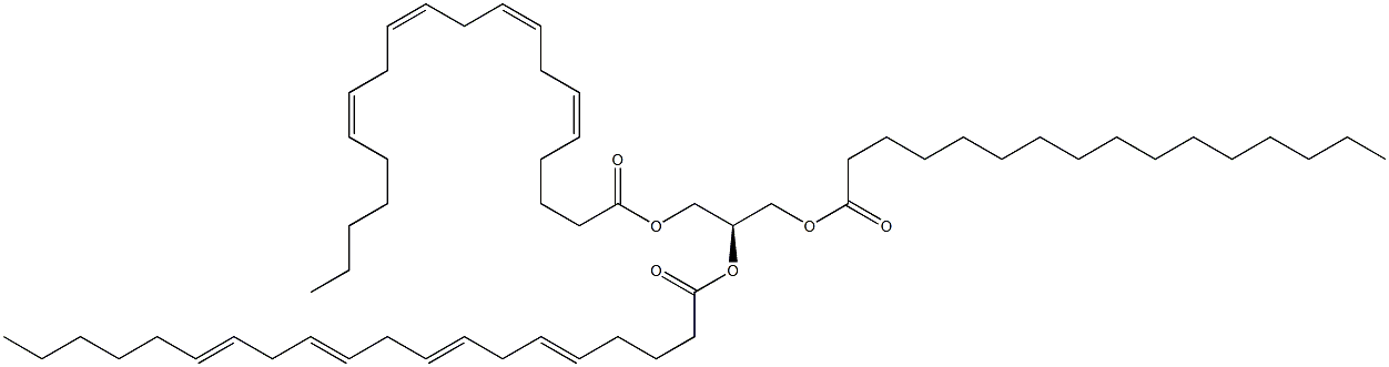 1-hexadecanoyl-2,3-di-(5Z,8Z,11Z,14Z-eicosatetraenoyl)-sn-glycerol Structure