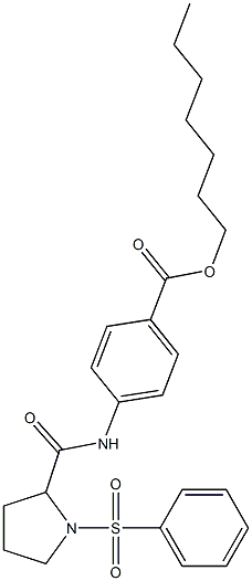 heptyl 4-({[1-(phenylsulfonyl)-2-pyrrolidinyl]carbonyl}amino)benzoate