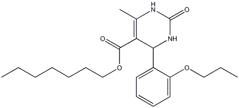 heptyl 6-methyl-2-oxo-4-(2-propoxyphenyl)-1,2,3,4-tetrahydro-5-pyrimidinecarboxylate Structure