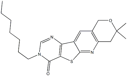 3-heptyl-8,8-dimethyl-7,10-dihydro-8H-pyrano[3'',4'':5',6']pyrido[3',2':4,5]thieno[3,2-d]pyrimidin-4(3H)-one
