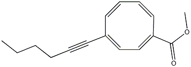 4-(1-Hexynyl)cycloocta-1,3,5,7-tetrene-1-carboxylic acid methyl ester Structure