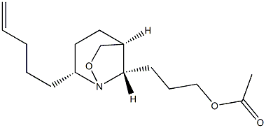 Acetic acid 3-[(2R,5S,8S)-2-(4-pentenyl)-1-aza-7-oxabicyclo[3.2.1]octan-8-yl]propyl ester Structure
