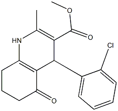 1,4,5,6,7,8-Hexahydro-2-methyl-4-(2-chlorophenyl)-5-oxoquinoline-3-carboxylic acid methyl ester Structure