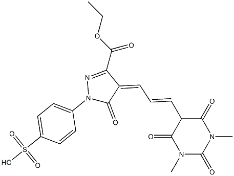 4-[3-[(Hexahydro-1,3-dimethyl-2,4,6-trioxopyrimidin)-5-yl]-2-propenylidene]-4,5-dihydro-5-oxo-1-(4-hydroxysulfonylphenyl)-1H-pyrazole-3-carboxylic acid ethyl ester