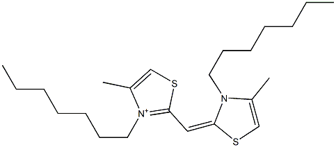 3-Heptyl-2-[(3-heptyl-4-methylthiazol-2(3H)-ylidene)methyl]-4-methylthiazol-3-ium Structure