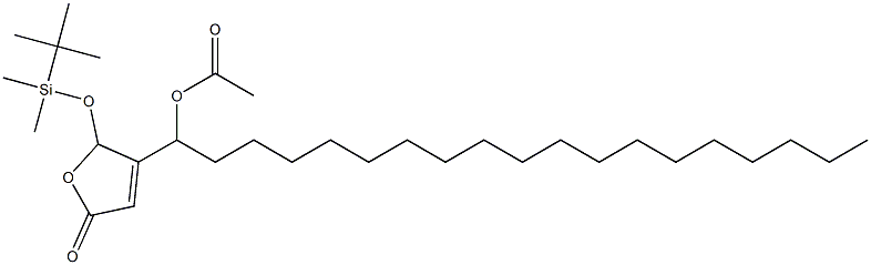 Acetic acid 1-[[2,5-dihydro-5-oxo-2-(tert-butyldimethylsiloxy)furan]-3-yl]nonadecyl ester Structure