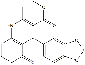 1,4,5,6,7,8-Hexahydro-2-methyl-4-(1,3-benzodioxol-5-yl)-5-oxoquinoline-3-carboxylic acid methyl ester Structure