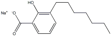 3-Heptyl-2-hydroxybenzoic acid sodium salt Structure