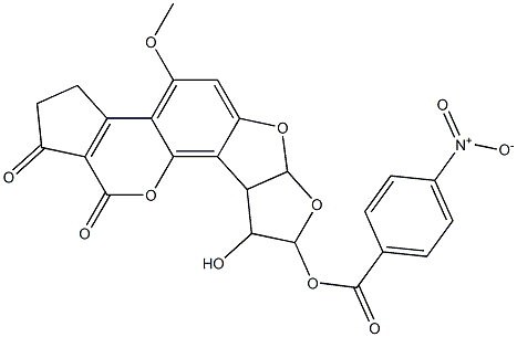 2,3,6a,8,9,9a-Hexahydro-8,9-dihydroxy-4-methoxycyclopenta[c]furo[3',2':4,5]furo[2,3-h][1]benzopyran-1,11-dione 8-(p-nitrobenzoate) Structure