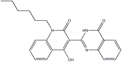 2-(1-hexyl-4-hydroxy-2-oxo-1,2-dihydroquinolin-3-yl)quinazolin-4(3H)-one Structure