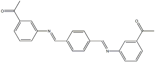 1-(3-{[(E)-(4-{[(3-acetylphenyl)imino]methyl}phenyl)methylidene]amino}phenyl)-1-ethanone Struktur