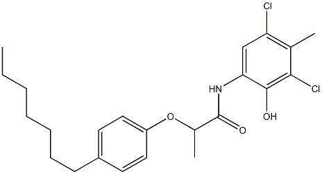 2-[2-(4-Heptylphenoxy)propanoylamino]-4,6-dichloro-5-methylphenol|