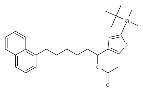 Acetic acid 1-[5-(tert-butyldimethylsilyl)-3-furyl]-6-(1-naphtyl)hexyl ester Structure