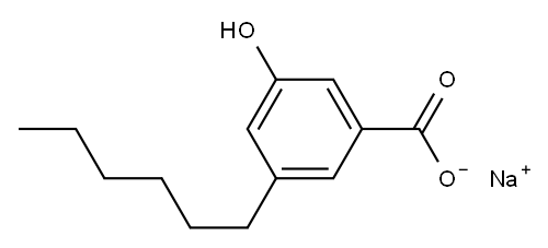3-Hexyl-5-hydroxybenzoic acid sodium salt 结构式