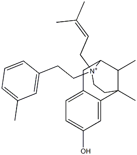 1,2,3,4,5,6-Hexahydro-8-hydroxy-3-(2-m-tolylethyl)-3-(3-methyl-2-butenyl)-6,11-dimethyl-2,6-methano-3-benzazocin-3-ium Structure
