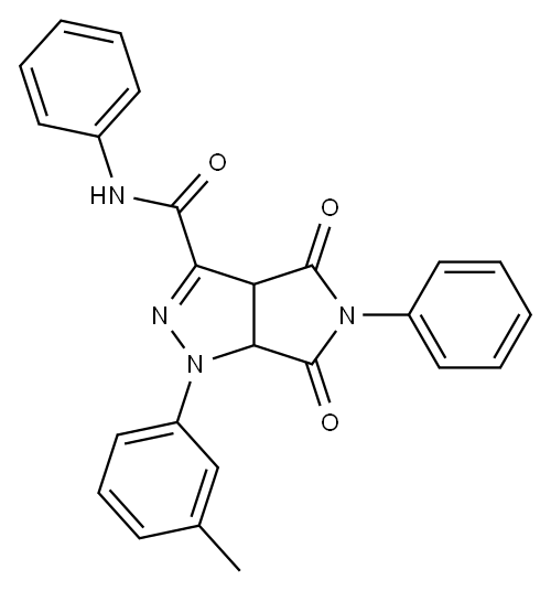 1,3a,4,5,6,6a-Hexahydro-4,6-dioxo-N-phenyl-5-(phenyl)-1-(3-methylphenyl)pyrrolo[3,4-c]pyrazole-3-carboxamide Structure