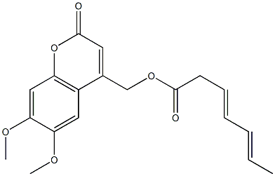 4-(2,4-Hexadien-1-ylcarbonyloxymethyl)-6,7-dimethoxycoumarin Structure
