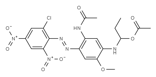 Acetic acid 1-[[5-acetylamino-4-(6-chloro-2,4-dinitrophenyl)azo-2-methoxyphenyl]amino]propyl ester