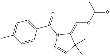 Acetic acid [[2-(4-methylbenzoyl)-4,4-dimethyl-3,4-dihydro-2H-pyrazol]-3-ylidene]methyl ester Structure