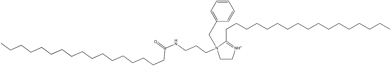 2-Heptadecyl-4,5-dihydro-1-[3-[(1-oxooctadecyl)amino]propyl]-1-(phenylmethyl)imidazolium Structure