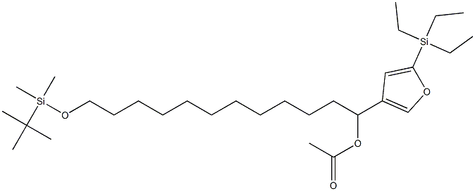 Acetic acid 1-[5-(triethylsilyl)-3-furyl]-12-(tert-butyldimethylsiloxy)dodecyl ester Structure