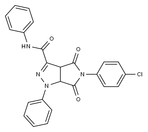 1,3a,4,5,6,6a-Hexahydro-4,6-dioxo-N-phenyl-5-(4-chlorophenyl)-1-(phenyl)pyrrolo[3,4-c]pyrazole-3-carboxamide Structure