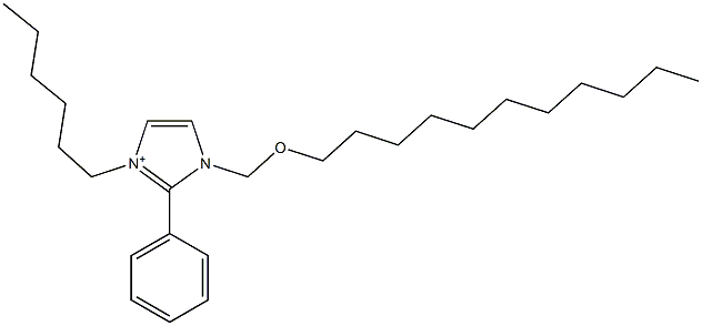 3-Hexyl-2-phenyl-1-[(undecyloxy)methyl]-1H-imidazol-3-ium 结构式