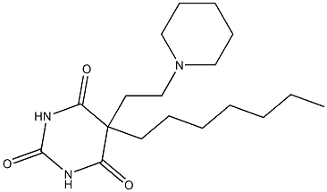 5-Heptyl-5-(2-piperidinoethyl)barbituric acid Structure