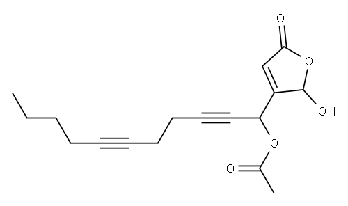 Acetic acid 1-[(2,5-dihydro-2-hydroxy-5-oxofuran)-3-yl]-2,6-undecadiynyl ester Structure