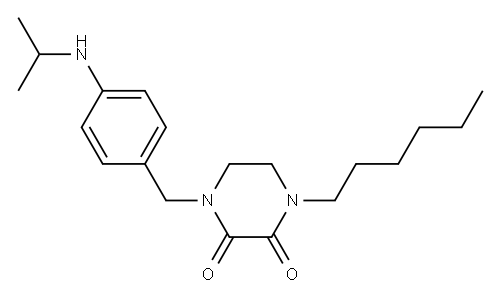 1-Hexyl-4-[4-(isopropylamino)benzyl]-2,3-piperazinedione|