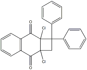 2a,8a-Dichloro-1,2,2a,8a-tetrahydro-1,1-diphenylcyclobuta[b]naphthalene-3,8-dione Structure